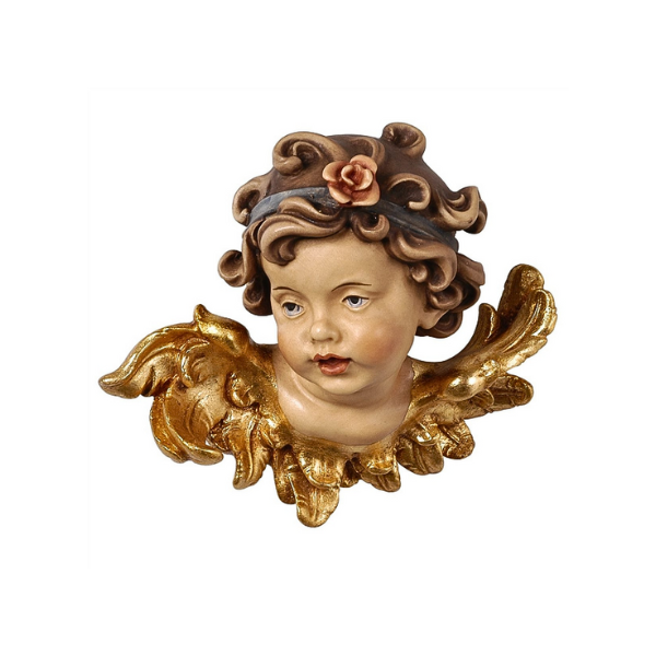 Angel head with rose left