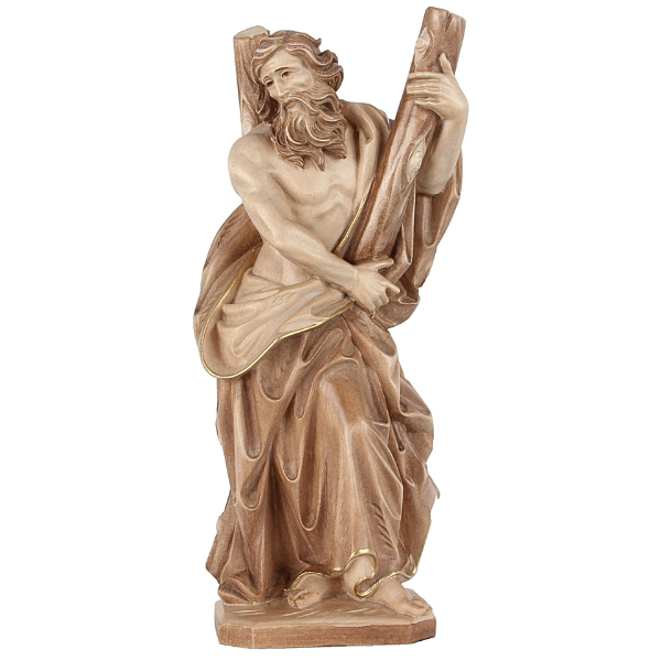 Heiliger Andreas_holzgeschnitzt_gebeizt