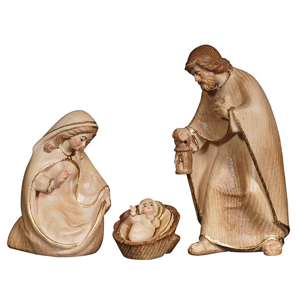 Pema Krippe_geschnitzt_Heilige Familie_gebeizt