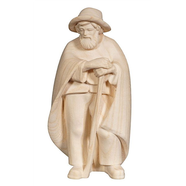 Pema Krippe_holzgeschnitzt_Hirt mit Stock_natur