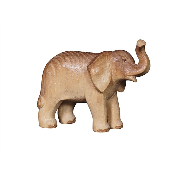 Pema Krippe geschnitzt_junger Elefant_gebeizt
