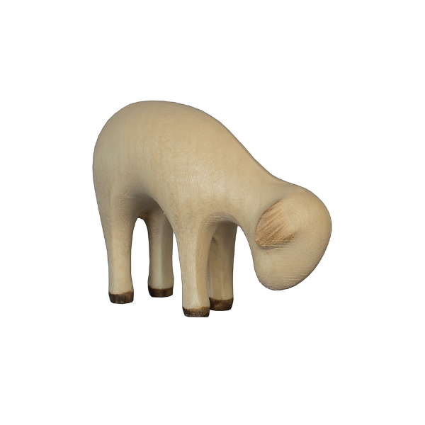 Aramkrippe_gebeizt_Schaf grasend