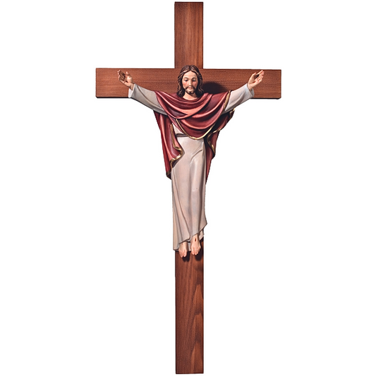 Kruzifix Christus Koenig_holzgeschnitzt_coloriert