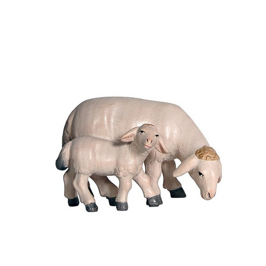 Pema Krippe_holzgeschnitzt_Schaf Lamm_color