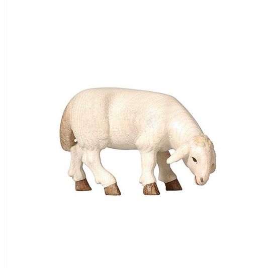 Pema Krippe_holzgeschnitzt_Schaf_grasend_color