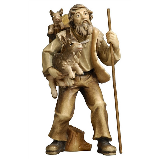Rainell Krippe_holzgeschnitzt_Hirte mit Stock_color