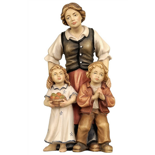 Rainell Krippe_holzgeschnitzt_Hirtin mit Kindern_color